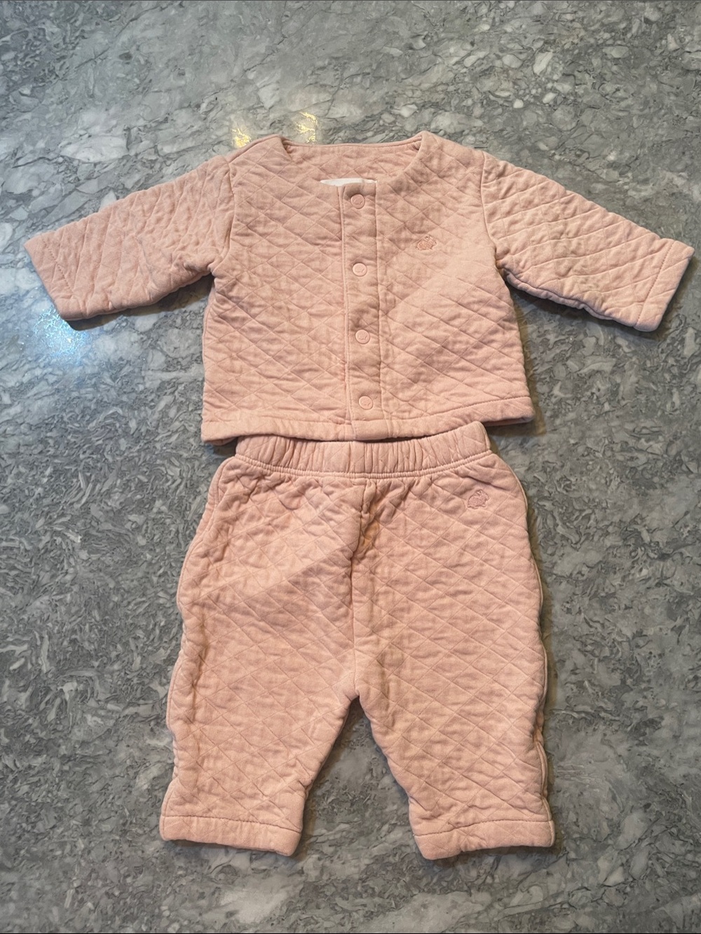 Quilted Pink Newborn Baby Matching Set